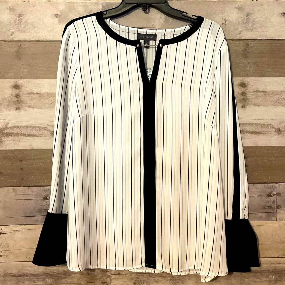 The Limited Striped Silk Blouse - New - Large